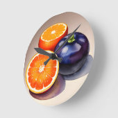 Orange Glow Watercolor Runde Wanduhr (Winkel)