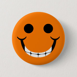 ORANGE GLÜCKLICHES GRINSEN BUTTON