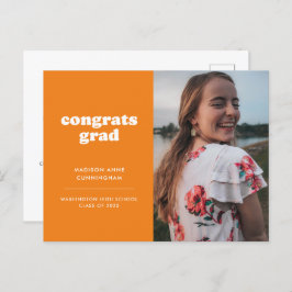 Orange Glückwunsch Grad Foto Abschluss Einladung Postkarte
