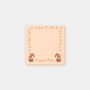 Orange Gnomen mit Pilzen Post-it-Notizen Post-it Klebezettel