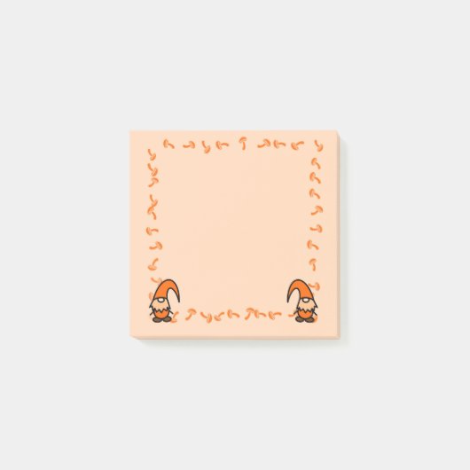 Orange Gnomen mit Pilzen Post-it-Notizen Post-it Klebezettel (Vorderseite)