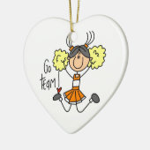 Orange Go Cheerleader Keramik Ornament (Links)