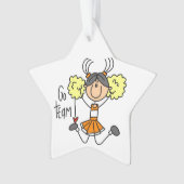Orange Go Team Cheerleader Acrylic Ornament (Vorderseite)