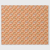 Orange Gold Abstract Marble Design Geschenkpapier (Flach)