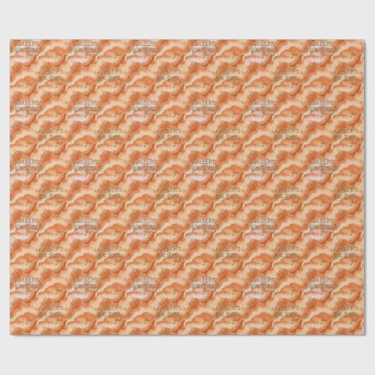 Orange Gold Abstract Marble Design Geschenkpapier (Flach)