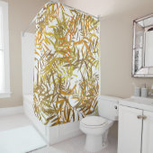 Orange Gold and Bronze Willow Leaves Duschvorhang (Beispiel)