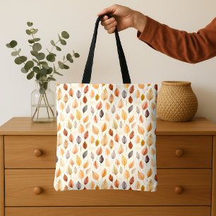 Orange Gold Braune Herbstblätter Wasserfarbenmuste Tasche