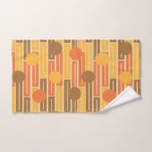Orange, Gold, braune Rechtecke und Kreise Badhandtuch Set (Handtuch)