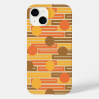Orange, Gold, braune Rechtecke und Kreise