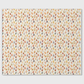 Orange Gold Brown Autumn Leaves Watercolor Pattern Geschenkpapier (Flach)