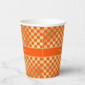 Orange Gold Checked Paper Cup Pappbecher (Rechts)