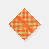 Orange Gold Checkered Paper Napkin Serviette (Ecke)