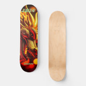 Orange Gold 'Chinesisches Jahr des Drachen 2024' Skateboard (Vorderseite)