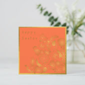 Orange Gold Floral Oaster Card (Stehend Vorderseite)