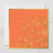 Orange Gold Floral Oaster Card (Vorderseite)
