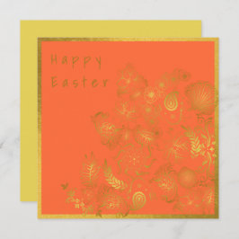 Orange Gold Floral Oaster Card