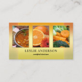 Orange Gold Fotos Dietitian Nutritionist QR Code Visitenkarte (Vorderseite)