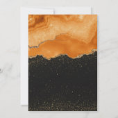 Orange Gold Glitter Wasserfarbe Einladung (Rückseite)