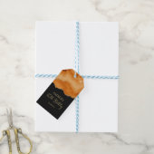 Orange Gold Glitter Wasserfarbmarmor Geschenkanhänger (Mit Garn)