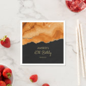 Orange Gold Glitter  Watercolor Marble Serviette (Beispiel)