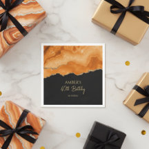 Orange Gold Glitter Watercolor Marble