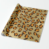 Orange Gold Glitzer Leopard Animal Print Cheetah Geschenkpapier (Ungerollt)