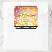 Orange Gold Glitzer Produktkennzeichnungen Diamant Quadratischer Aufkleber (Tasche)