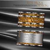 Orange Gold Glitzer Sparkassenstars Monogram Silve Visitenkarte