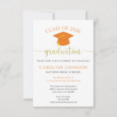 Orange & Gold-Graduiertengruppe Einladung (Vorderseite)