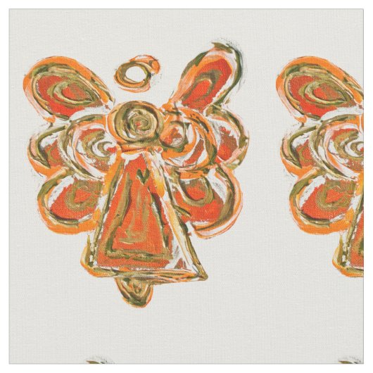 Orange Gold Guardian Angel Kunststoffe Stoff (Nahaufnahme)