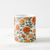 Orange Gold Herbst Marigolds Foliage Muster Kaffeetasse (Mittel)
