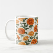 Orange Gold Herbst Marigolds Foliage Muster Kaffeetasse (Links)