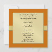 Orange Gold Metal Monogramm formale Einladung (Rückseite)