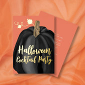 Orange Gold Pumpkin Halloween Cocktail Party Folieneinladung
