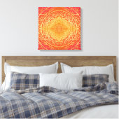 Orange Gold Red Mandala Muster Leinwanddruck (Insitu (Schlafzimmer))