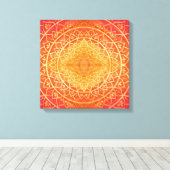Orange Gold Red Mandala Muster Leinwanddruck (Insitu (Holzboden))