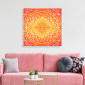 Orange Gold Red Mandala Muster Leinwanddruck (Insitu (Wohnzimmer))