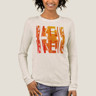 Orange Gold Shades Vertikales MCM Gemustertes Auss Tri-Blend Shirt