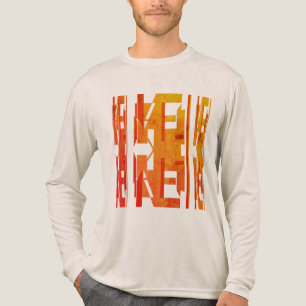 Orange Gold Shades Vertikales MCM Gemustertes Auss Tri-Blend Shirt