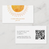 Orange Gold Sun Rays  Visitenkarte (Vorne/Hinten)