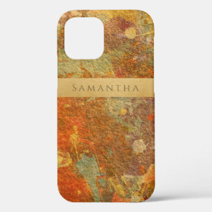 Orange Gold Watercolor Abstrakt Name Modern Case-Mate iPhone Hülle
