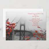 Orange Golden Gate Hochzeit Einladung (Vorne/Hinten)