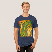 "Orange Golden Green Silk Harvest" der Männer Tri-Blend Shirt (Vorderseite voll)