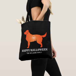 Orange Golden Retriever Frohes Halloween Tasche