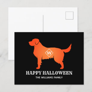 Orange Golden Retriever Happy Halloween Feiertagspostkarte