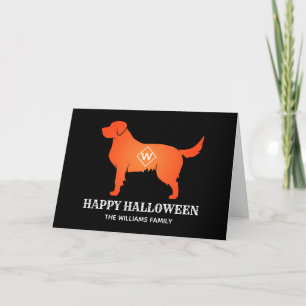 Orange Golden Retriever Happy Halloween Karte