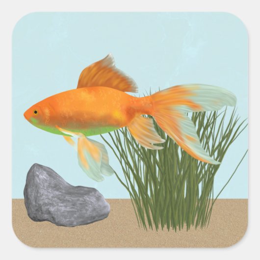 Orange Goldfish Nature Aquarium Sticker Sheet (Vorderseite)