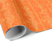 orange Goldmuster-Verzierungshintergrund Geschenkpapier (Rolleneckpunkt)