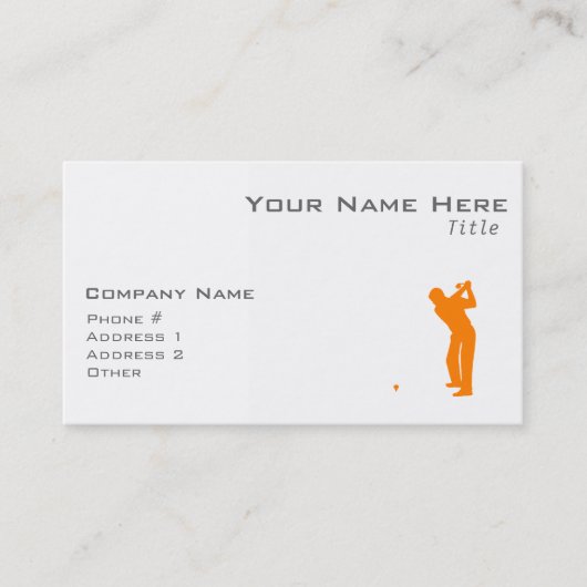 Orange Golf Visitenkarte (Vorderseite)