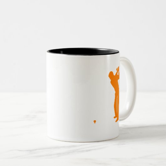 Orange Golf Zweifarbige Tasse (VorderseiteRechts)